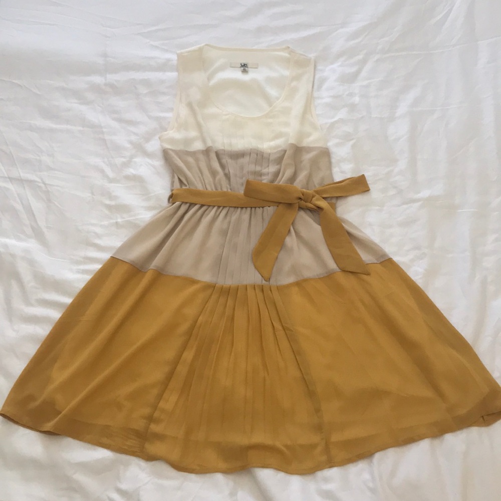Color block fit and flare dress